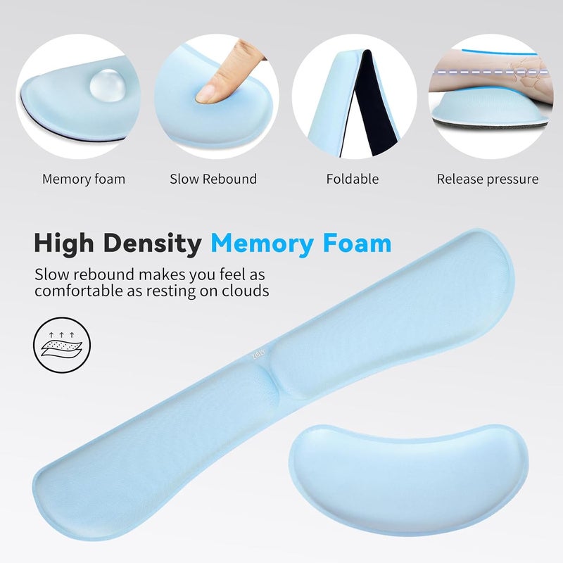 ZIBLY Wrist Rest Keyboard and Mouse Set - Non Slip Ergonomic Wrist Cushion Support Pad - Easy Typing,Pain Relief – Premium Silky Gel Memory Foam for Work from Home Gaming Computer Laptop - Image 4